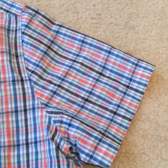Nautica Short Sleeve Plaid Button Down Shirt Large - Picture 4 of 8